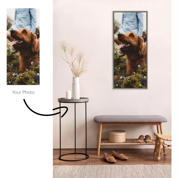 Kate and Laurel Sylvie Custom Printed Framed Canvas Wall Art 33x23 Dark Gray Personal Canvas Print with Your Photos for Bedroom or Living Room Gallery Wall Decor  Printed and Hand Framed in the USAGray