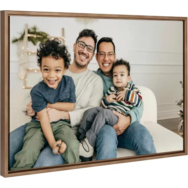 Kate and Laurel Sylvie Custom Printed Framed Canvas Wall Art 33x23 Dark Gray Personal Canvas Print with Your Photos for Bedroom or Living Room Gallery Wall Decor  Printed and Hand Framed in the USAGold