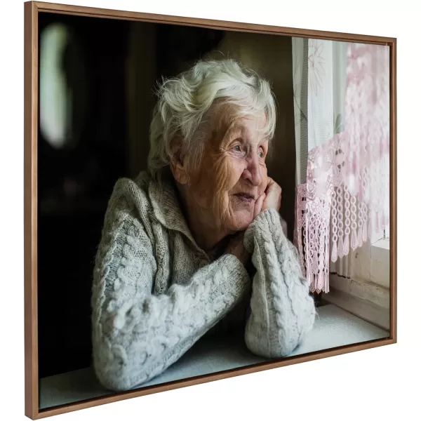 Kate and Laurel Sylvie Custom Printed Framed Canvas Wall Art 33x23 Dark Gray Personal Canvas Print with Your Photos for Bedroom or Living Room Gallery Wall Decor  Printed and Hand Framed in the USAGold
