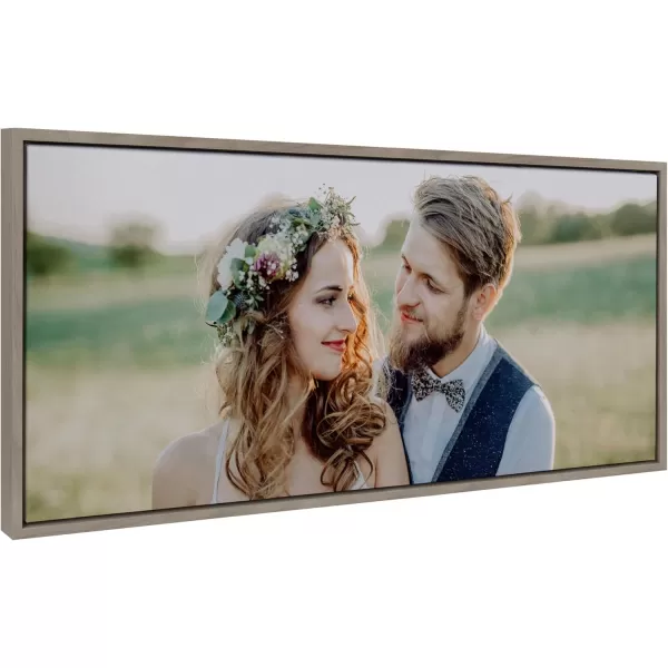 Kate and Laurel Sylvie Custom Printed Framed Canvas Wall Art 33x23 Dark Gray Personal Canvas Print with Your Photos for Bedroom or Living Room Gallery Wall Decor  Printed and Hand Framed in the USAGray