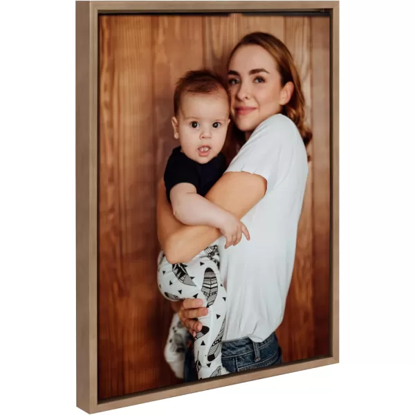 Kate and Laurel Sylvie Custom Printed Framed Canvas Wall Art 33x23 Dark Gray Personal Canvas Print with Your Photos for Bedroom or Living Room Gallery Wall Decor  Printed and Hand Framed in the USAGold
