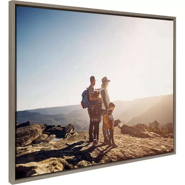 Kate and Laurel Sylvie Custom Printed Framed Canvas Wall Art 33x23 Dark Gray Personal Canvas Print with Your Photos for Bedroom or Living Room Gallery Wall Decor  Printed and Hand Framed in the USAGray