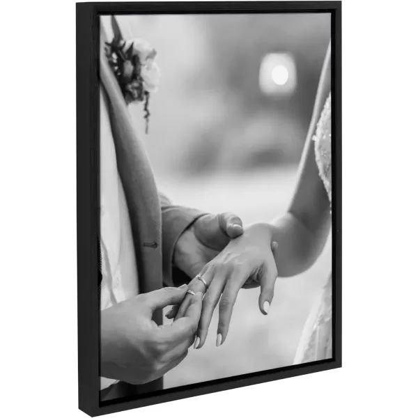Kate and Laurel Sylvie Custom Printed Framed Canvas Wall Art 33x23 Dark Gray Personal Canvas Print with Your Photos for Bedroom or Living Room Gallery Wall Decor  Printed and Hand Framed in the USABlack