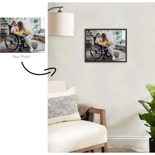 Kate and Laurel Sylvie Custom Printed Framed Canvas Wall Art 33x23 Dark Gray Personal Canvas Print with Your Photos for Bedroom or Living Room Gallery Wall Decor  Printed and Hand Framed in the USADark Gray