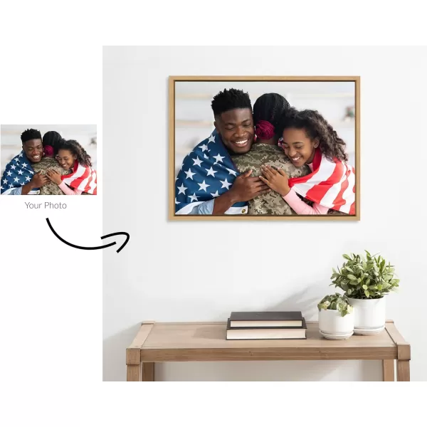 Kate and Laurel Sylvie Custom Printed Framed Canvas Wall Art 33x23 Dark Gray Personal Canvas Print with Your Photos for Bedroom or Living Room Gallery Wall Decor  Printed and Hand Framed in the USANatural