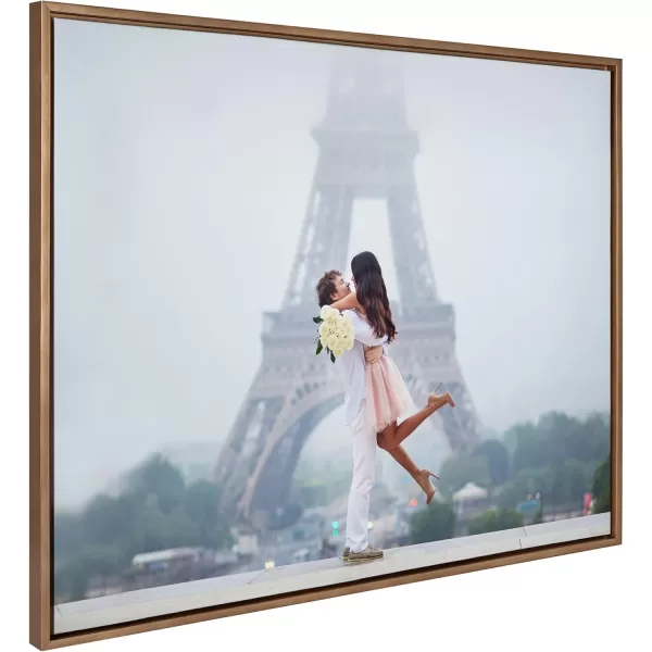Kate and Laurel Sylvie Custom Printed Framed Canvas Wall Art 33x23 Dark Gray Personal Canvas Print with Your Photos for Bedroom or Living Room Gallery Wall Decor  Printed and Hand Framed in the USAGold
