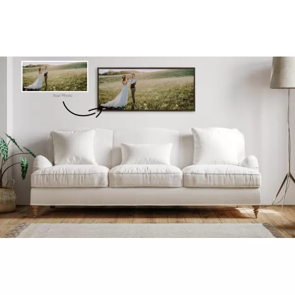 Kate and Laurel Sylvie Custom Printed Framed Canvas Wall Art 33x23 Dark Gray Personal Canvas Print with Your Photos for Bedroom or Living Room Gallery Wall Decor  Printed and Hand Framed in the USABrown