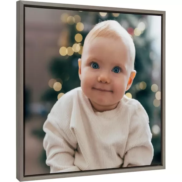 Kate and Laurel Sylvie Custom Printed Framed Canvas Wall Art 33x23 Dark Gray Personal Canvas Print with Your Photos for Bedroom or Living Room Gallery Wall Decor  Printed and Hand Framed in the USAGray