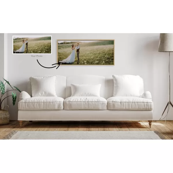 Kate and Laurel Sylvie Custom Printed Framed Canvas Wall Art 33x23 Dark Gray Personal Canvas Print with Your Photos for Bedroom or Living Room Gallery Wall Decor  Printed and Hand Framed in the USANatural