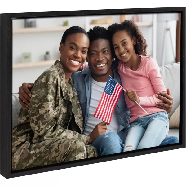 Kate and Laurel Sylvie Custom Printed Framed Canvas Wall Art 33x23 Dark Gray Personal Canvas Print with Your Photos for Bedroom or Living Room Gallery Wall Decor  Printed and Hand Framed in the USABlack