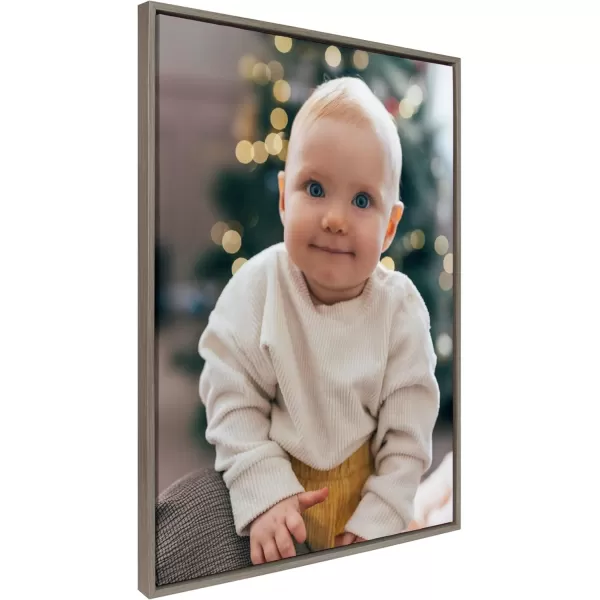 Kate and Laurel Sylvie Custom Printed Framed Canvas Wall Art 33x23 Dark Gray Personal Canvas Print with Your Photos for Bedroom or Living Room Gallery Wall Decor  Printed and Hand Framed in the USAGray
