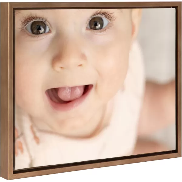 Kate and Laurel Sylvie Custom Printed Framed Canvas Wall Art 33x23 Dark Gray Personal Canvas Print with Your Photos for Bedroom or Living Room Gallery Wall Decor  Printed and Hand Framed in the USAGold
