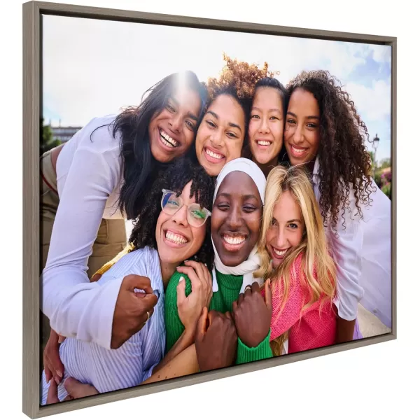 Kate and Laurel Sylvie Custom Printed Framed Canvas Wall Art 33x23 Dark Gray Personal Canvas Print with Your Photos for Bedroom or Living Room Gallery Wall Decor  Printed and Hand Framed in the USAGray