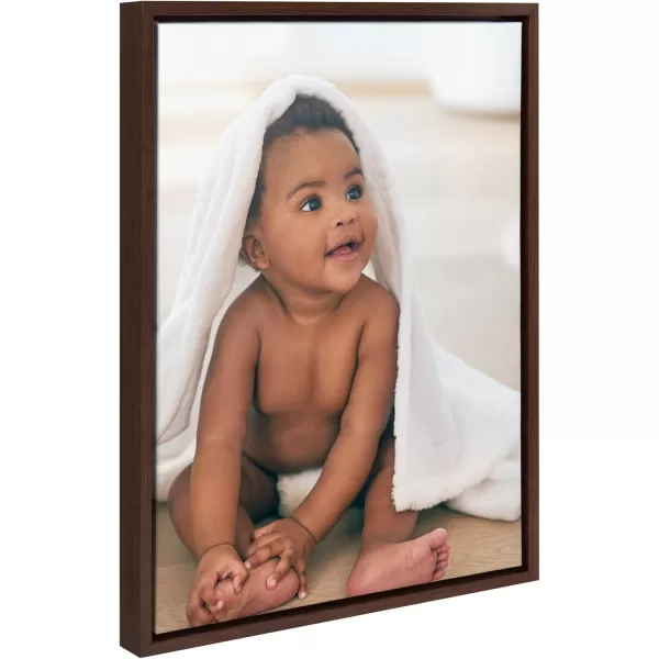 Kate and Laurel Sylvie Custom Printed Framed Canvas Wall Art 33x23 Dark Gray Personal Canvas Print with Your Photos for Bedroom or Living Room Gallery Wall Decor  Printed and Hand Framed in the USABrown