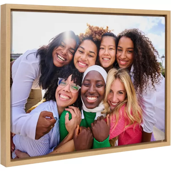 Kate and Laurel Sylvie Custom Printed Framed Canvas Wall Art 33x23 Dark Gray Personal Canvas Print with Your Photos for Bedroom or Living Room Gallery Wall Decor  Printed and Hand Framed in the USANatural