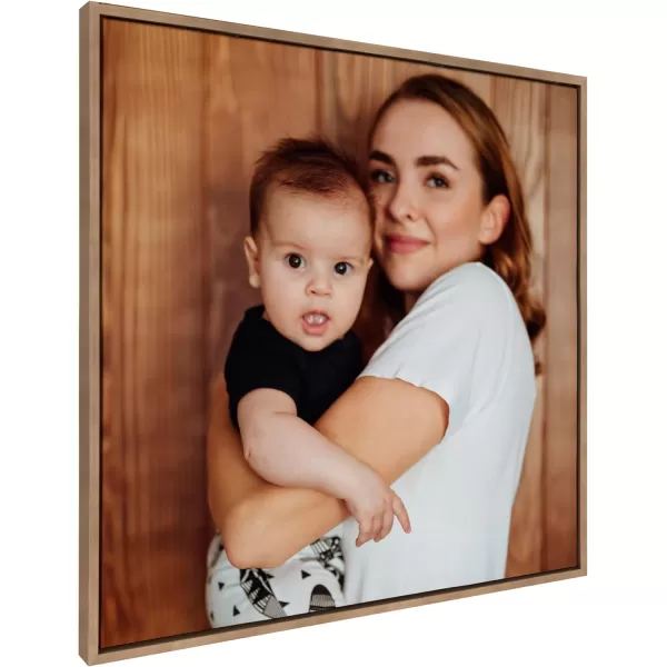 Kate and Laurel Sylvie Custom Printed Framed Canvas Wall Art 33x23 Dark Gray Personal Canvas Print with Your Photos for Bedroom or Living Room Gallery Wall Decor  Printed and Hand Framed in the USAGold