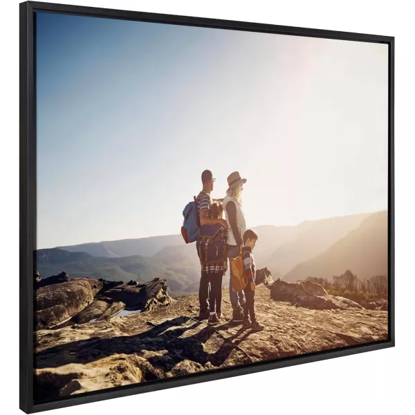 Kate and Laurel Sylvie Custom Printed Framed Canvas Wall Art 33x23 Dark Gray Personal Canvas Print with Your Photos for Bedroom or Living Room Gallery Wall Decor  Printed and Hand Framed in the USABlack
