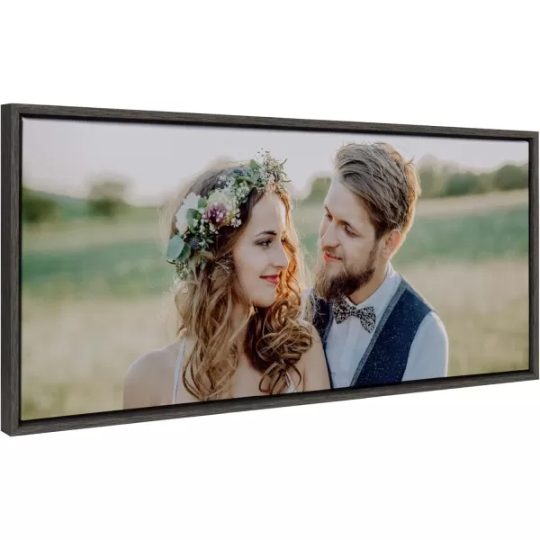 Kate and Laurel Sylvie Custom Printed Framed Canvas Wall Art 33x23 Dark Gray Personal Canvas Print with Your Photos for Bedroom or Living Room Gallery Wall Decor  Printed and Hand Framed in the USADark Gray
