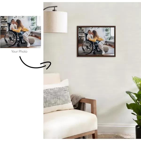 Kate and Laurel Sylvie Custom Printed Framed Canvas Wall Art 33x23 Dark Gray Personal Canvas Print with Your Photos for Bedroom or Living Room Gallery Wall Decor  Printed and Hand Framed in the USABrown