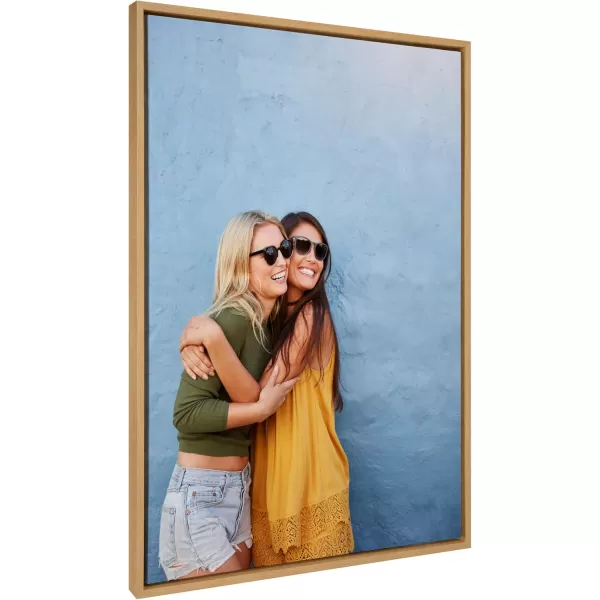 Kate and Laurel Sylvie Custom Printed Framed Canvas Wall Art 33x23 Dark Gray Personal Canvas Print with Your Photos for Bedroom or Living Room Gallery Wall Decor  Printed and Hand Framed in the USANatural