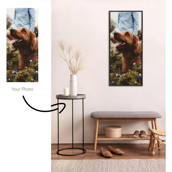 Kate and Laurel Sylvie Custom Printed Framed Canvas Wall Art 33x23 Dark Gray Personal Canvas Print with Your Photos for Bedroom or Living Room Gallery Wall Decor  Printed and Hand Framed in the USADark Gray