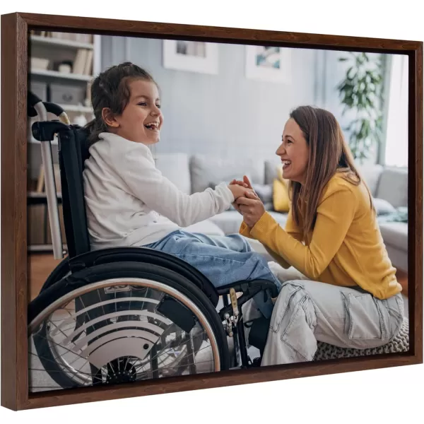 Kate and Laurel Sylvie Custom Printed Framed Canvas Wall Art 33x23 Dark Gray Personal Canvas Print with Your Photos for Bedroom or Living Room Gallery Wall Decor  Printed and Hand Framed in the USABrown