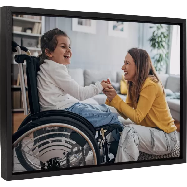Kate and Laurel Sylvie Custom Printed Framed Canvas Wall Art 33x23 Dark Gray Personal Canvas Print with Your Photos for Bedroom or Living Room Gallery Wall Decor  Printed and Hand Framed in the USABlack