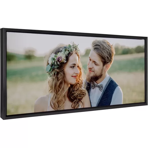 Kate and Laurel Sylvie Custom Printed Framed Canvas Wall Art 33x23 Dark Gray Personal Canvas Print with Your Photos for Bedroom or Living Room Gallery Wall Decor  Printed and Hand Framed in the USABlack