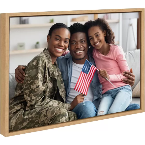 Kate and Laurel Sylvie Custom Printed Framed Canvas Wall Art 33x23 Dark Gray Personal Canvas Print with Your Photos for Bedroom or Living Room Gallery Wall Decor  Printed and Hand Framed in the USANatural