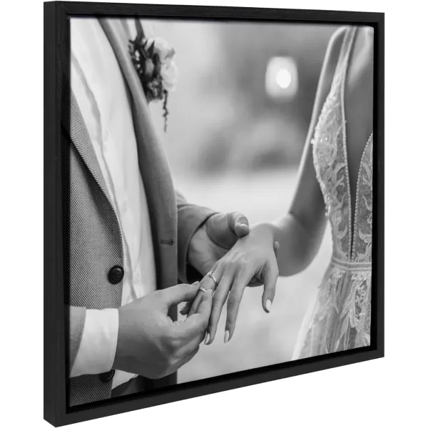 Kate and Laurel Sylvie Custom Printed Framed Canvas Wall Art 33x23 Dark Gray Personal Canvas Print with Your Photos for Bedroom or Living Room Gallery Wall Decor  Printed and Hand Framed in the USABlack