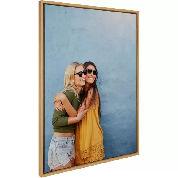 Kate and Laurel Sylvie Custom Printed Framed Canvas Wall Art 33x23 Dark Gray Personal Canvas Print with Your Photos for Bedroom or Living Room Gallery Wall Decor  Printed and Hand Framed in the USANatural