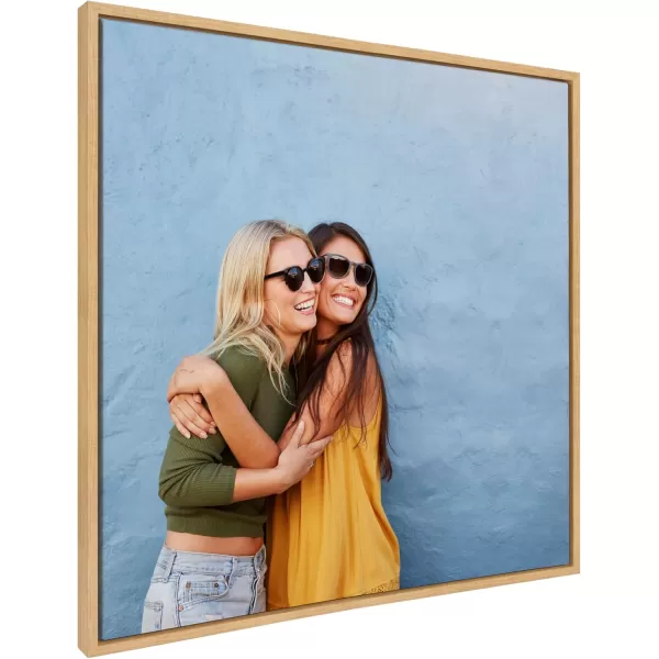 Kate and Laurel Sylvie Custom Printed Framed Canvas Wall Art 33x23 Dark Gray Personal Canvas Print with Your Photos for Bedroom or Living Room Gallery Wall Decor  Printed and Hand Framed in the USANatural