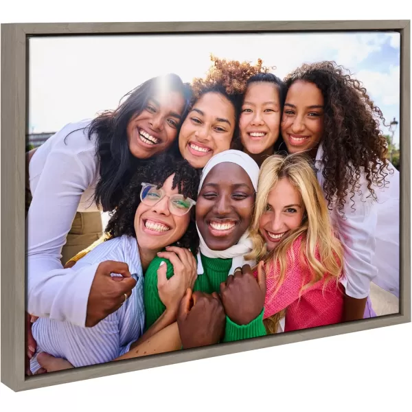 Kate and Laurel Sylvie Custom Printed Framed Canvas Wall Art 33x23 Dark Gray Personal Canvas Print with Your Photos for Bedroom or Living Room Gallery Wall Decor  Printed and Hand Framed in the USAGray