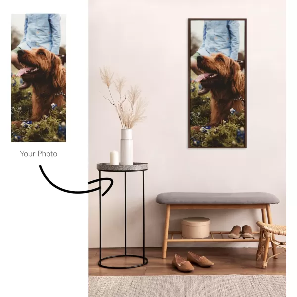 Kate and Laurel Sylvie Custom Printed Framed Canvas Wall Art 33x23 Dark Gray Personal Canvas Print with Your Photos for Bedroom or Living Room Gallery Wall Decor  Printed and Hand Framed in the USABrown
