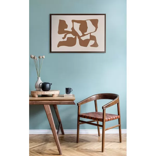 Kate and Laurel Sylvie Distorted Shapes of Brown and Tan Framed Canvas Wall Art by The Creative Bunch Studio 23x33 Brown Contemporary Abstract Bold Art for Wall