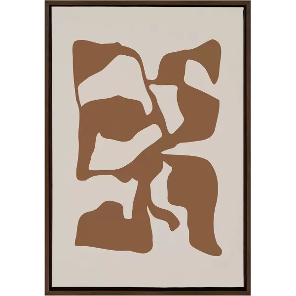 Kate and Laurel Sylvie Distorted Shapes of Brown and Tan Framed Canvas Wall Art by The Creative Bunch Studio 23x33 Brown Contemporary Abstract Bold Art for Wall