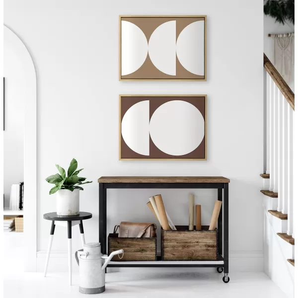 Kate and Laurel Sylvie Earthy Boho Geometric Brown and Terra Cotta Framed Canvas Wall Art Set by The Creative Bunch Studio 2 Piece Set 18x24 Natural Neutral Modern Abstract Wall Art Dcor Set