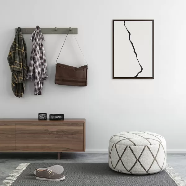 Kate and Laurel Sylvie Elevated Abstract Minimalist Mountain Landscape Framed Canvas Wall Art by The Creative Bunch Studio 18x40 Natural Minimal Mountainous Landscape Art for WallBrown