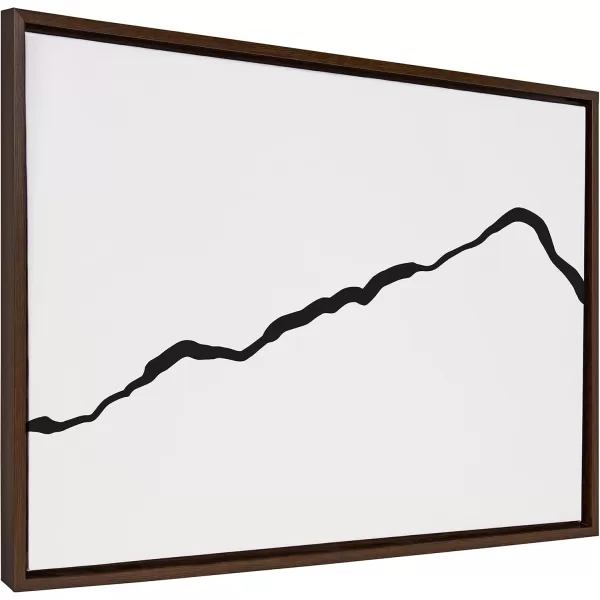 Kate and Laurel Sylvie Elevated Abstract Minimalist Mountain Landscape Framed Canvas Wall Art by The Creative Bunch Studio 18x40 Natural Minimal Mountainous Landscape Art for WallBrown