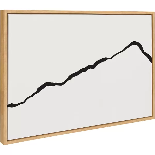 Kate and Laurel Sylvie Elevated Abstract Minimalist Mountain Landscape Framed Canvas Wall Art by The Creative Bunch Studio 18x40 Natural Minimal Mountainous Landscape Art for WallNatural