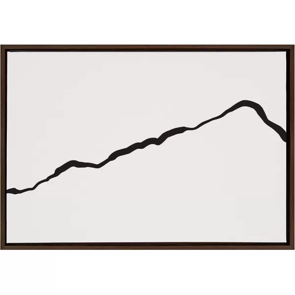 Kate and Laurel Sylvie Elevated Abstract Minimalist Mountain Landscape Framed Canvas Wall Art by The Creative Bunch Studio 18x40 Natural Minimal Mountainous Landscape Art for WallBrown