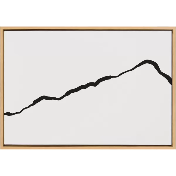 Kate and Laurel Sylvie Elevated Abstract Minimalist Mountain Landscape Framed Canvas Wall Art by The Creative Bunch Studio 18x40 Natural Minimal Mountainous Landscape Art for WallNatural