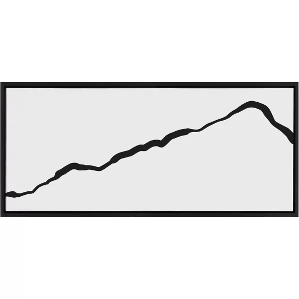 Kate and Laurel Sylvie Elevated Abstract Minimalist Mountain Landscape Framed Canvas Wall Art by The Creative Bunch Studio 18x40 Natural Minimal Mountainous Landscape Art for WallBlack