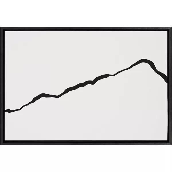 Kate and Laurel Sylvie Elevated Abstract Minimalist Mountain Landscape Framed Canvas Wall Art by The Creative Bunch Studio 18x40 Natural Minimal Mountainous Landscape Art for WallBlack