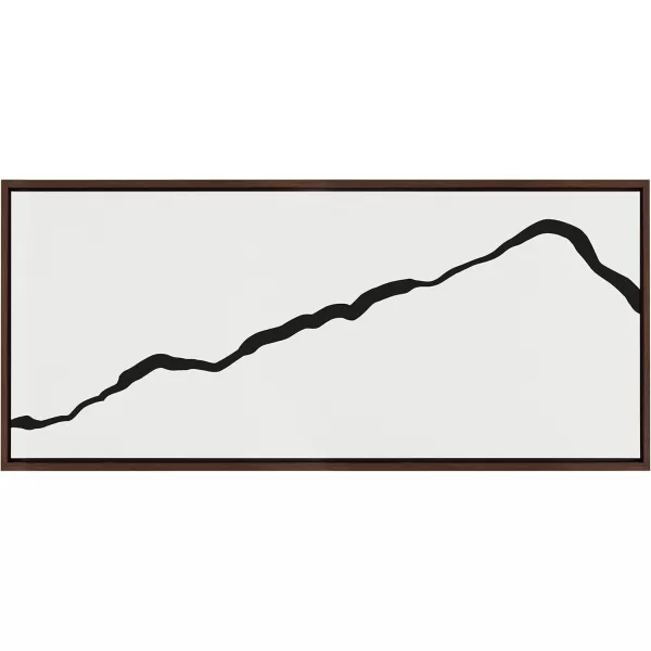 Kate and Laurel Sylvie Elevated Abstract Minimalist Mountain Landscape Framed Canvas Wall Art by The Creative Bunch Studio 18x40 Natural Minimal Mountainous Landscape Art for WallBrown