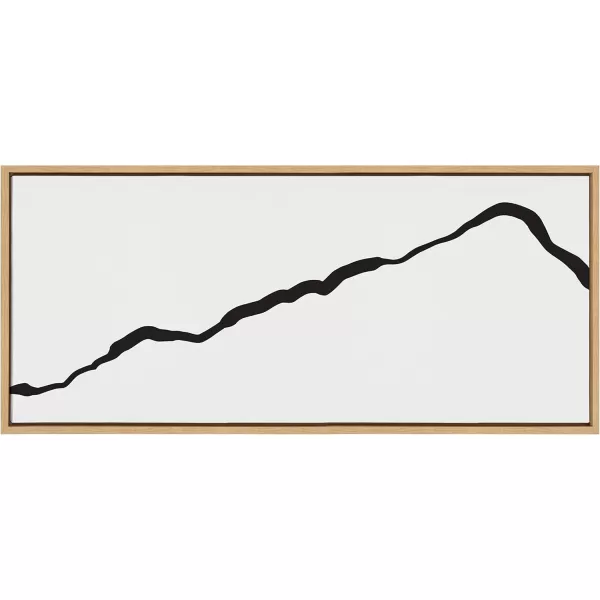 Kate and Laurel Sylvie Elevated Abstract Minimalist Mountain Landscape Framed Canvas Wall Art by The Creative Bunch Studio 18x40 Natural Minimal Mountainous Landscape Art for WallNatural