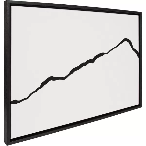 Kate and Laurel Sylvie Elevated Abstract Minimalist Mountain Landscape Framed Canvas Wall Art by The Creative Bunch Studio 18x40 Natural Minimal Mountainous Landscape Art for WallBlack