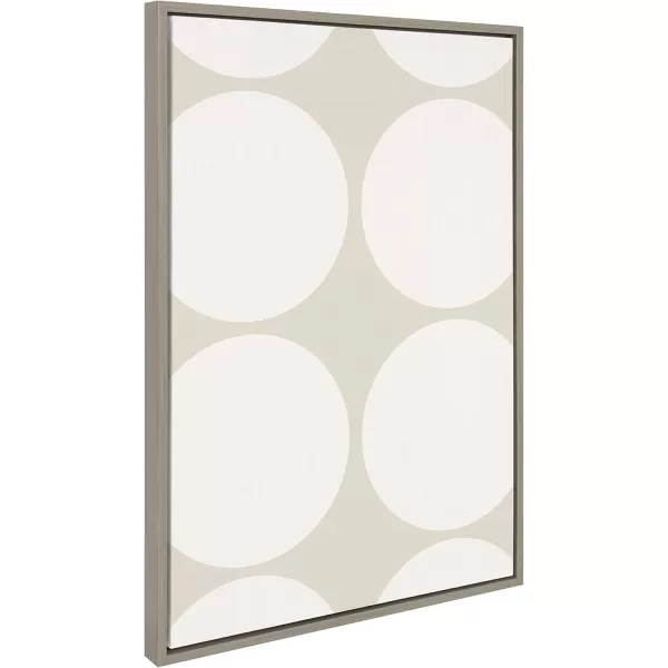 Kate and Laurel Sylvie Elevated Modern Neutral Dots Pattern No 2 and Stained Glass Framed Canvas Wall Art Set by The Creative Bunch Studio Set of 3 16x20 and 23x33 Natural Abstract Wall DcorGray