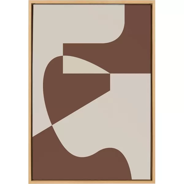 Kate and Laurel Sylvie Eye Catching Sleek Abstract 4 Brown and Beige Framed Canvas Wall Art by The Creative Bunch Studio 23x33 Natural Modern Contemporary Line Art Wall Decor