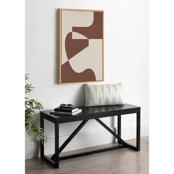Kate and Laurel Sylvie Eye Catching Sleek Abstract 4 Brown and Beige Framed Canvas Wall Art by The Creative Bunch Studio 23x33 Natural Modern Contemporary Line Art Wall Decor